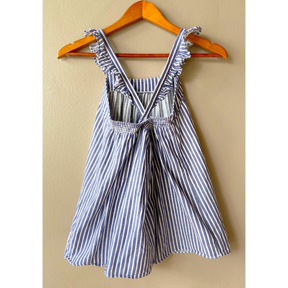 Pinstripe Ruffle Strap Tank Top || Old Navy